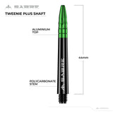 Mission Sabre Shafts - Polycarbonate Dart Stems - Black - Green Top