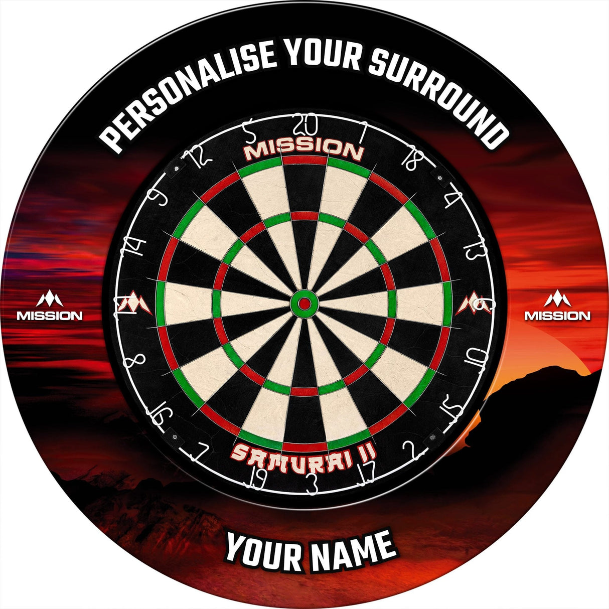 *Mission Dartboard Surround - Heavy Duty - Design Collection - Red Dawn