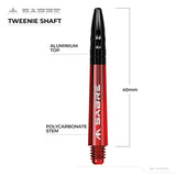 Mission Sabre Shafts - Polycarbonate Dart Stems - Red - Black Top