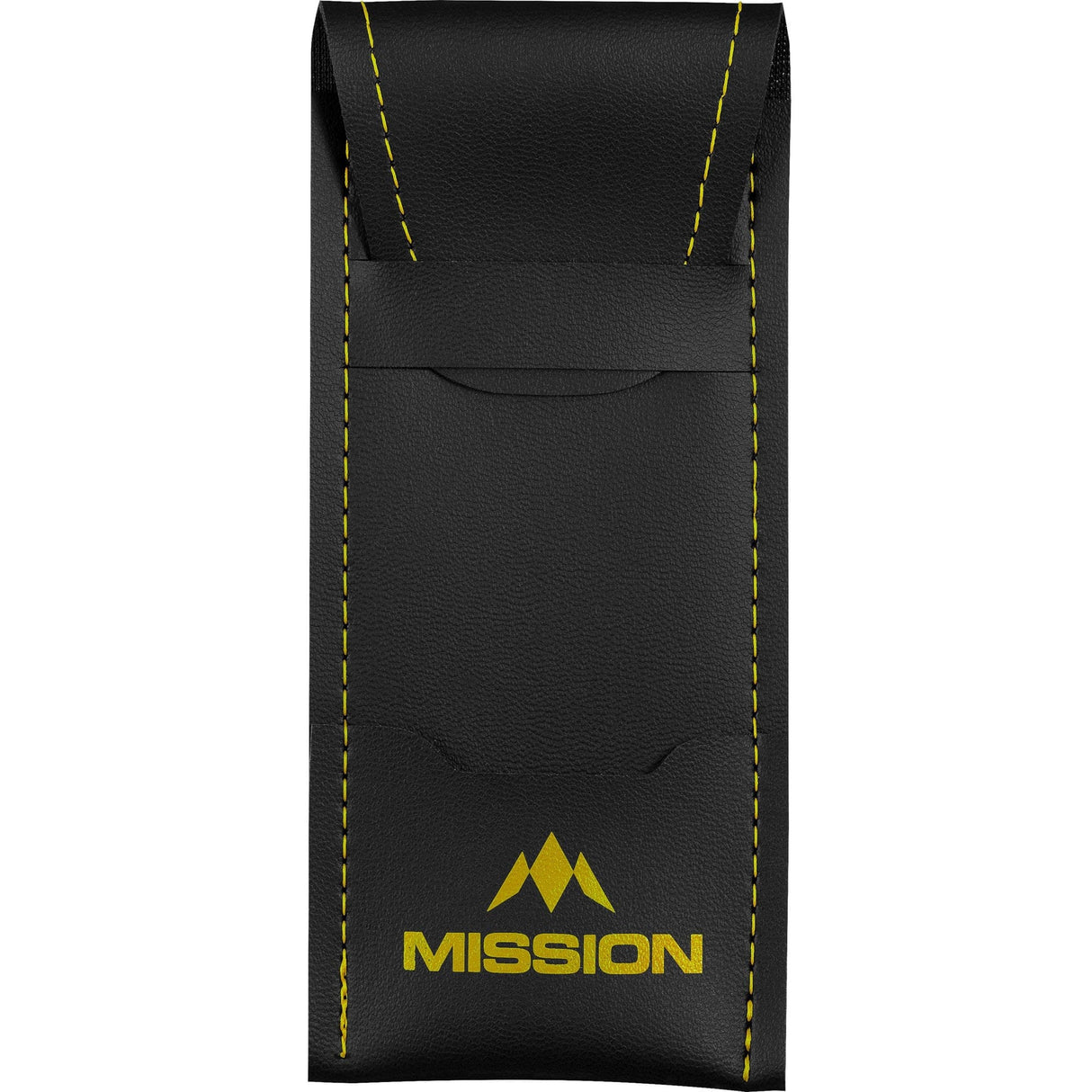 Mission Sport 8 Darts Case - Black Bar Wallet with Trim Yellow