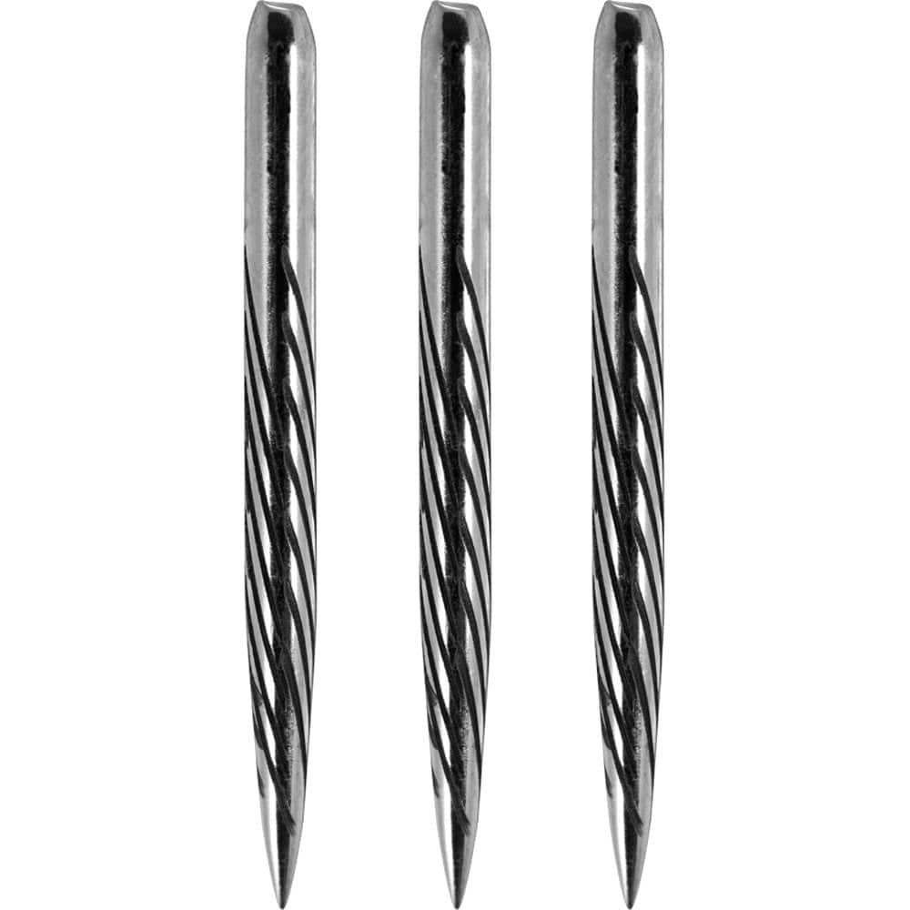 One80 Aztec Dart Points - Style C - Silver - Spiral 32mm