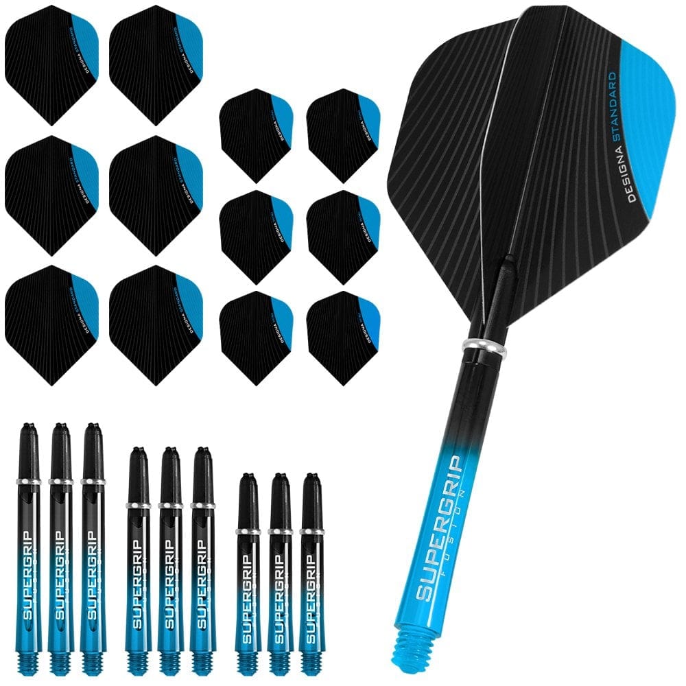 Designa Infusion - Flights & Shafts Combo Kit - Mixed - Blue