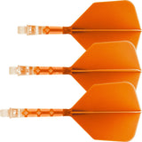 Cuesoul Rost T19 Integrated Dart Shaft and Flights - Big Wing - Clear with Orange Flight