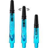 Harrows Carbon 360 Shafts - Polycarbonate Dart Stems with Carbon Top - Aqua Blue