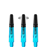 Harrows Carbon 360 Shafts - Polycarbonate Dart Stems with Carbon Top - Aqua Blue Short