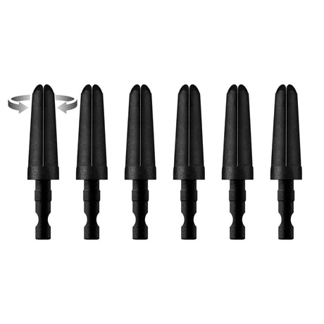 Harrows Carbon 360 Spare Tops - Carbon - Pack 6 - Black