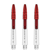 Mission Sabre Shafts - Polycarbonate Dart Stems - Clear - Red Top Tweenie Plus