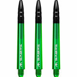 Mission Sabre Shafts - Polycarbonate Dart Stems - Green - Black Top Medium