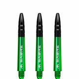 Mission Sabre Shafts - Polycarbonate Dart Stems - Green - Black Top Tweenie