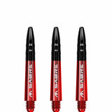 Mission Sabre Shafts - Polycarbonate Dart Stems - Red - Black Top Short