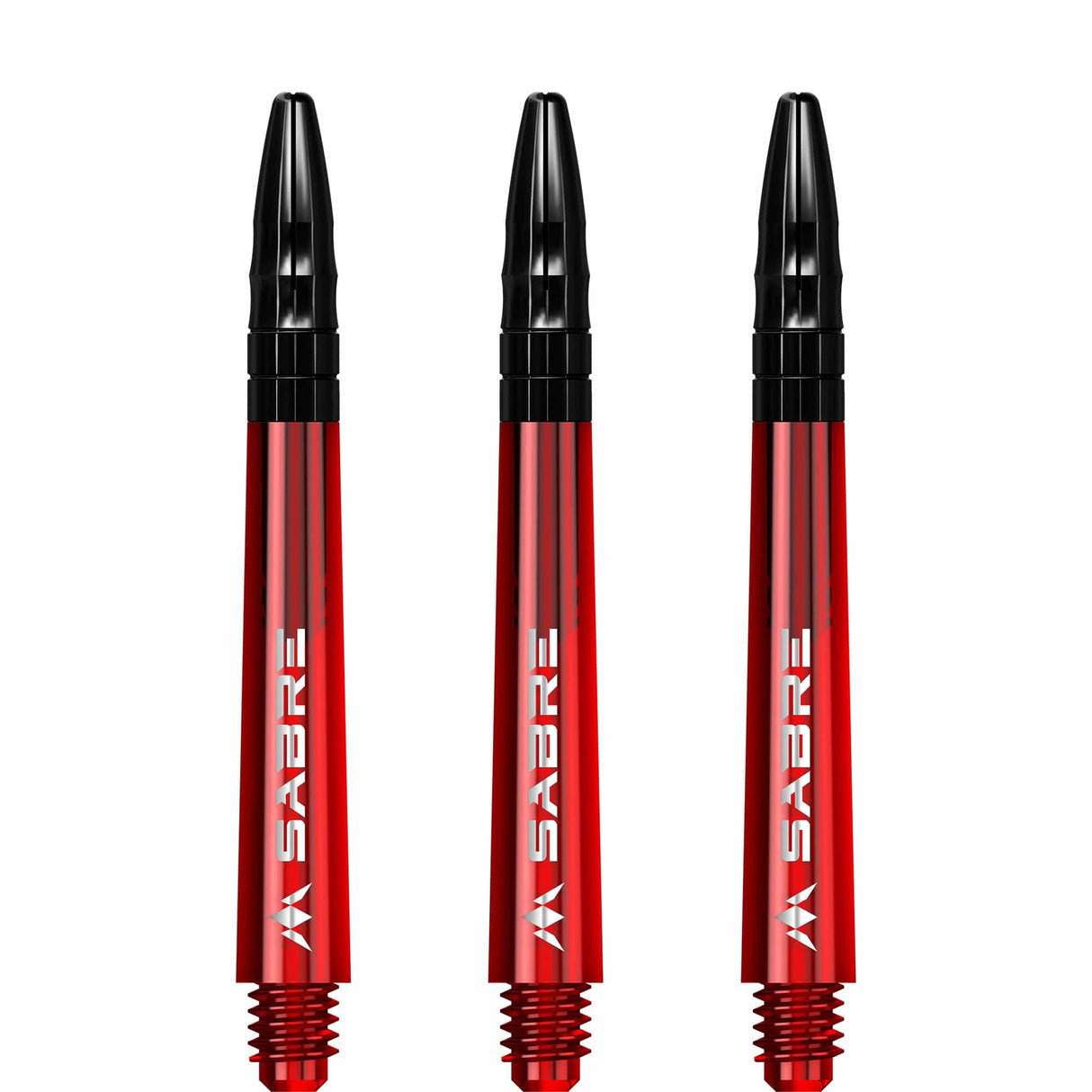 Mission Sabre Shafts - Polycarbonate Dart Stems - Red - Black Top Tweenie Plus