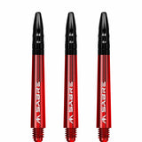 Mission Sabre Shafts - Polycarbonate Dart Stems - Red - Black Top Tweenie Plus