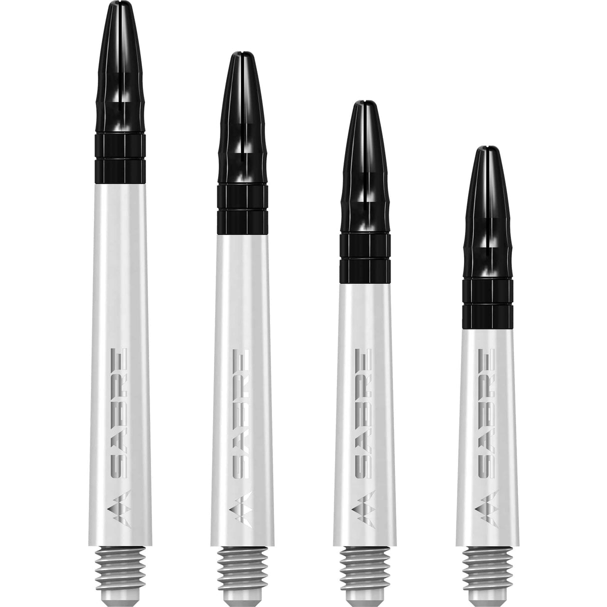 Mission Sabre Shafts - Polycarbonate Dart Stems - White - Black Top