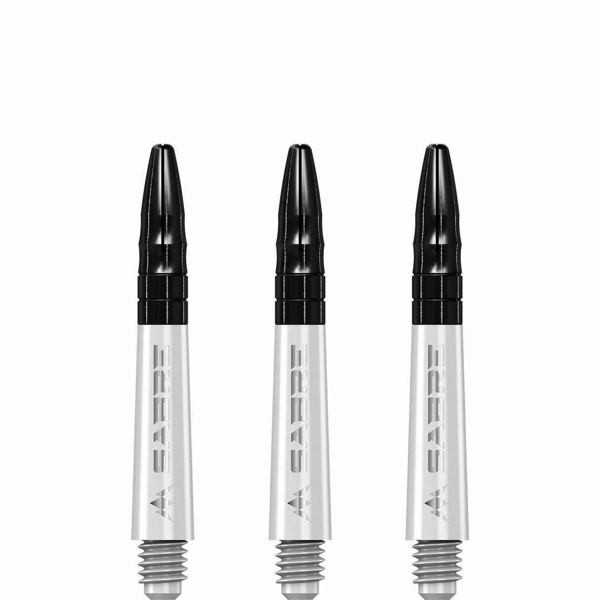 Mission Sabre Shafts - Polycarbonate Dart Stems - White - Black Top Short