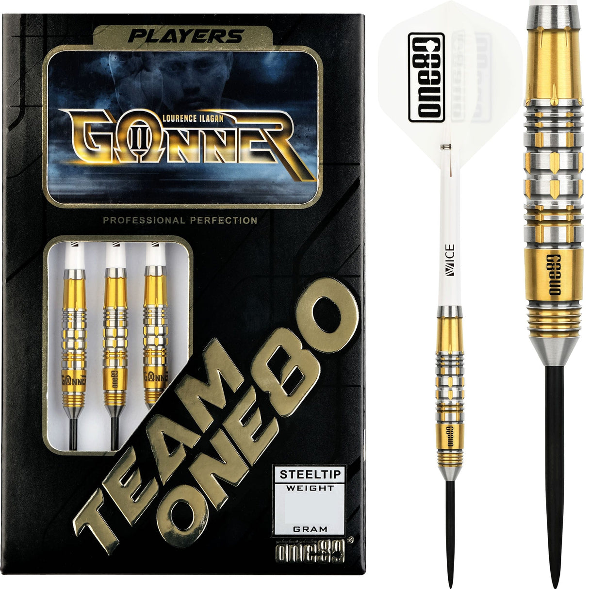 One80 Lourence Ilagan Darts - Steel Tip - Gunner - Omega II 22g