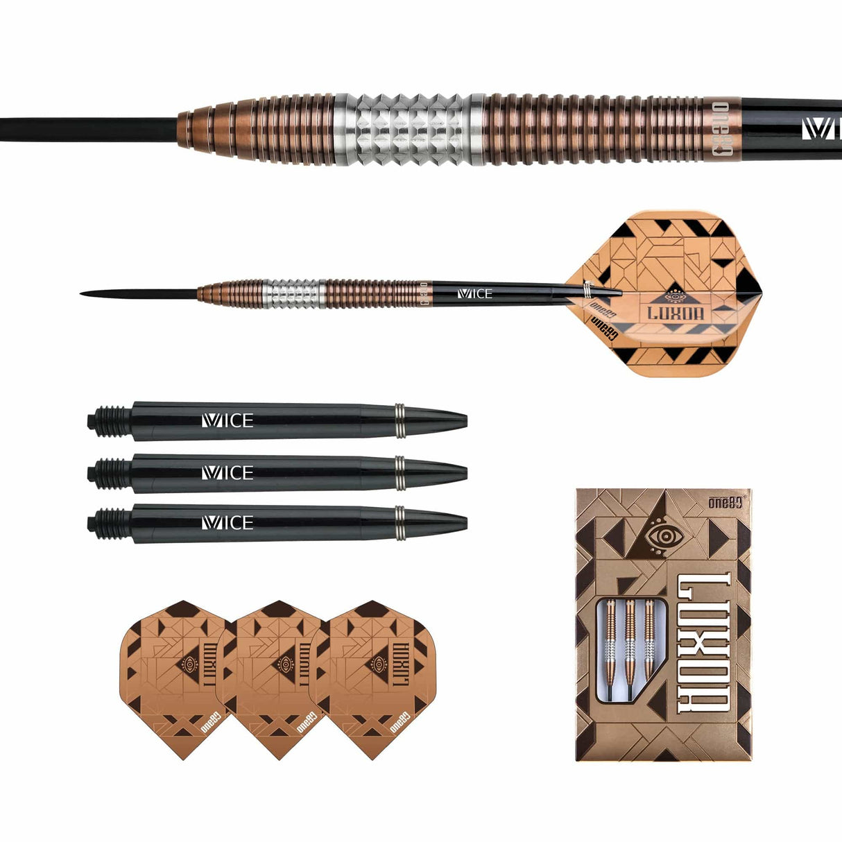 One80 Luxor Gamma Darts - Steel Tip - Bronze