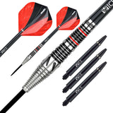 One80 Mick Lacey Darts - Steel Tip - Lone Wolf - Black & Red - 23.5g 23g