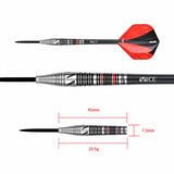 One80 Mick Lacey Darts - Steel Tip - Lone Wolf - Black & Red - 23.5g 23g