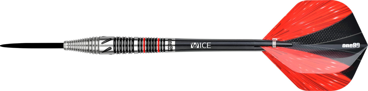 One80 Mick Lacey Darts - Steel Tip - Lone Wolf - Black & Red - 23.5g 23g