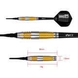 One80 Peter Machin Darts - Soft Tip - Signature - V2 - Gold - 18g 18g