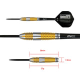 One80 Peter Machin Darts - Steel Tip - Signature - V2 - Gold - 23g 23g