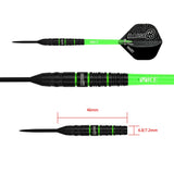 One80 Raise B Darts - Steel Tip - Black - Green Rings