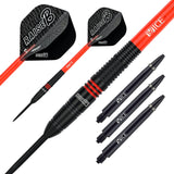 One80 Raise B Darts - Steel Tip - Black - Red Rings