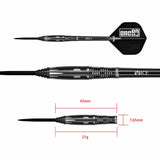 One80 Saori Miymoto Darts - Steel Tip - Rafale - Signature - Black - 21g 21g