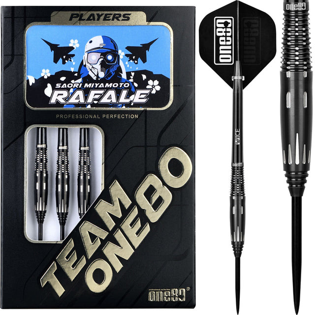 One80 Saori Miymoto Darts - Steel Tip - Rafale - Signature - Black - 21g 21g