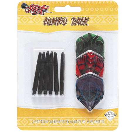 Shot Value Dart Flights and Shafts Kit - 3 Sets of Flights - 2 Sets of Shafts