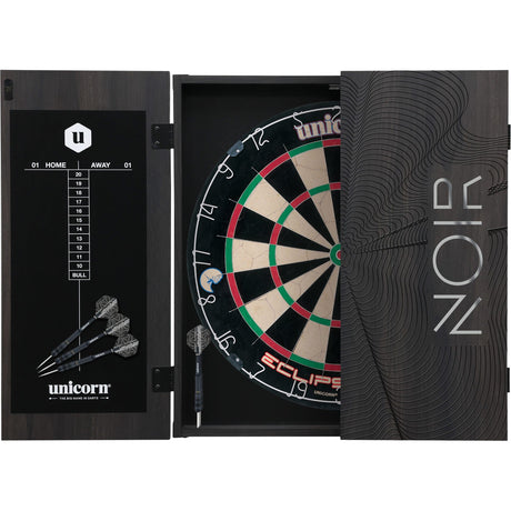 Unicorn Noir Home Dart Centre - inc Cabinet Dartboard Darts