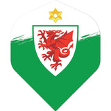 Wales FA - Dart Flights - 100 Micron - No2 - Std - Welsh \ Cymru - F4 - White & Green