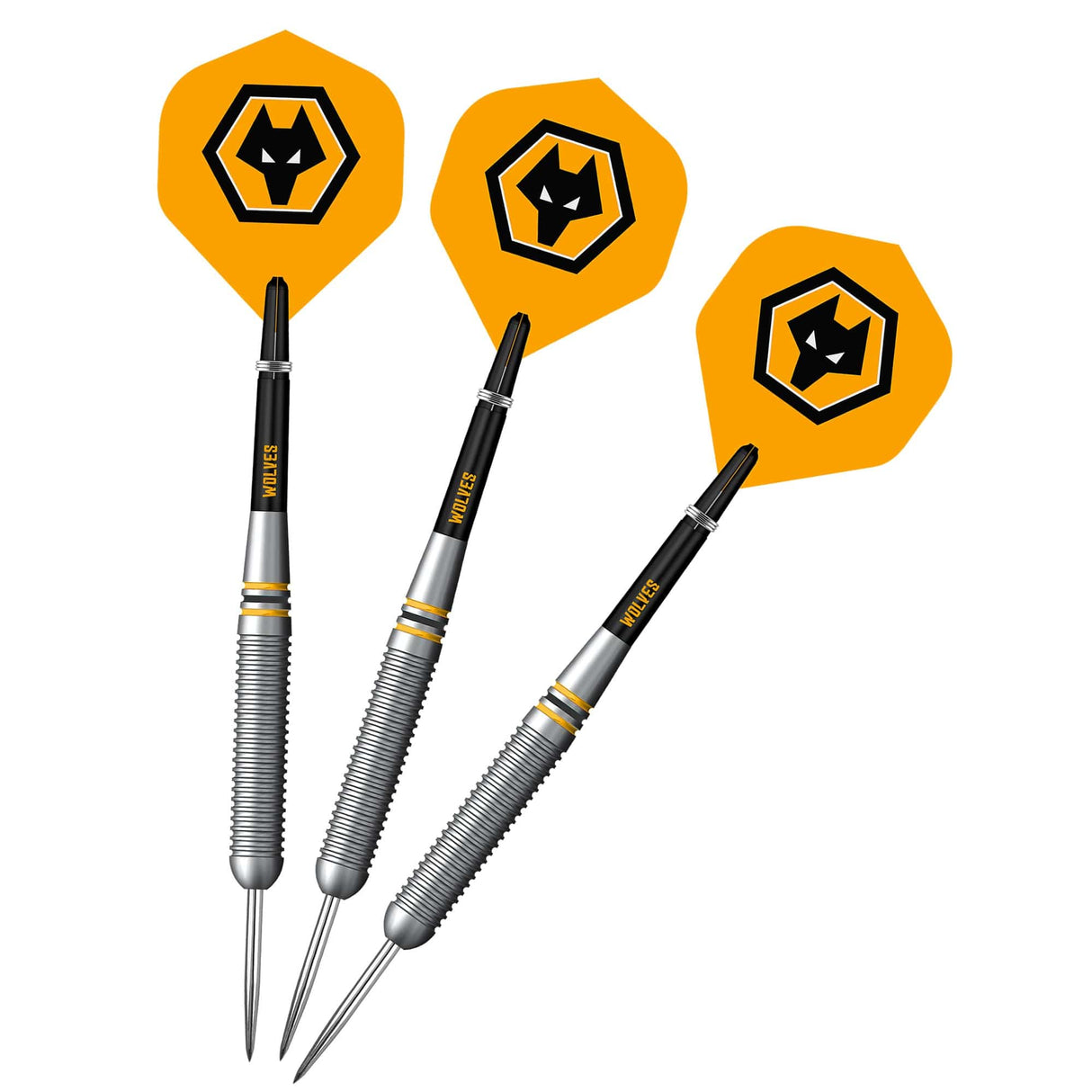 Wolverhampton Wanderers FC Darts - Steel Tip Brass - Official Licensed - Wolves - 22g 22g