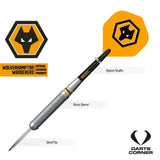 Wolverhampton Wanderers FC Darts - Steel Tip Brass - Official Licensed - Wolves - 22g 22g