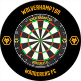 Wolverhampton Wanderers FC Dartboard Surround - Official Licensed - Wolves - S1 - Black - Yellow Crest