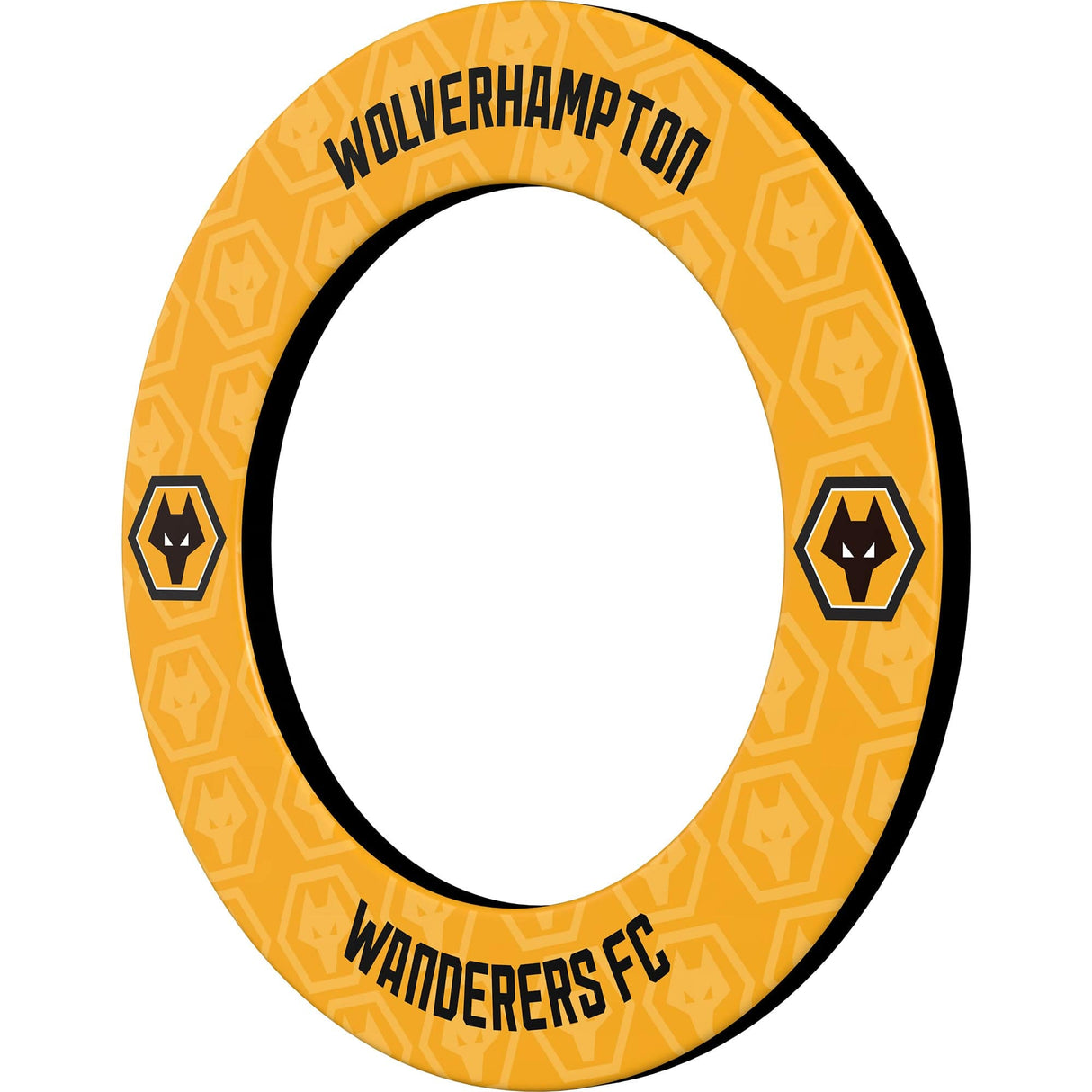 Wolverhampton Wanderers FC Dartboard Surround - Official Licensed - Wolves - S2 - Black - Repeat Crest